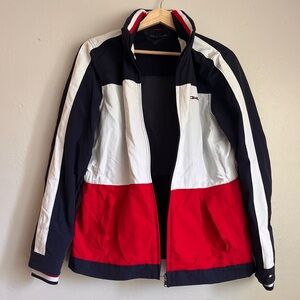 Tommy Hilfiger Red and White Windbreaker Jacket